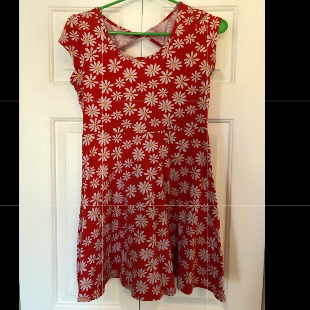 Orange floral skater dress